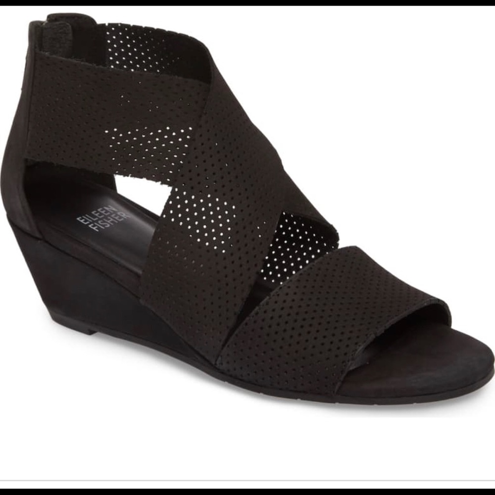 Eileen Fisher Kes Wedge Sandal Black 8